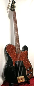 Fernandes TEB-75MW Black Gold Vintage Rare Bass Guitar MIJ 1989 Retro Japan - Picture 1 of 18