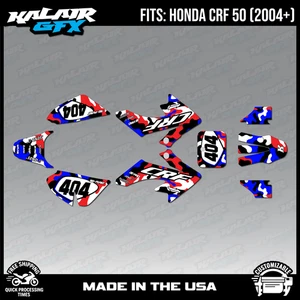 Graphics Kit for Honda CRF50 (2004-2012) or (2013+) Invasion - Red - Picture 1 of 4