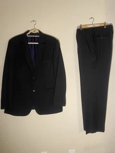 Hugo Boss Super 100 Herren Schwarz 2 Teiler Anzug 100% Schurwolle Gr. 46R Hose 38x33 - Bild 1 von 14