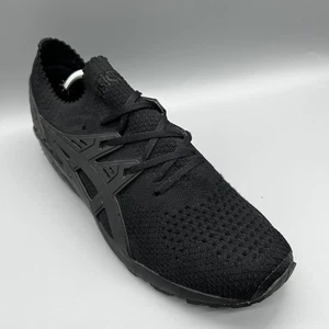 Asics Gel-Kayano Knit Triple Black H705N Mens Uk 10.5 Trainers Shoes Sneakers - Picture 1 of 8