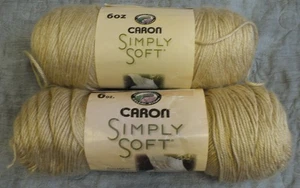 Lot of 2 skeins Caron Simply Soft yarn Article No. H97003 Color Bone 9703 - Picture 1 of 3
