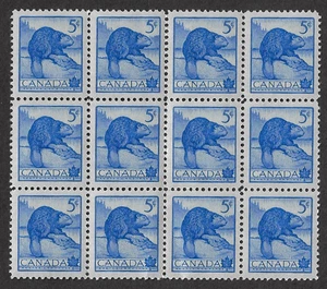 Canada Stamps — Block of 12 — 1954, Beaver #336 MNH Ref. 2086 - Picture 1 of 2