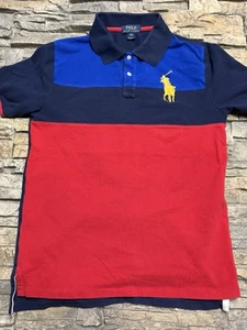 Polo Ralph Lauren Boys Polo Rugby Shirt XL 18-20 Big Pony Colorblock Preppy - Picture 1 of 8