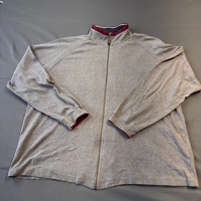 Suéter gris cremallera completa 100 % algodón Pima Austin Reed London para hombre talla XL Foto 1 de 4