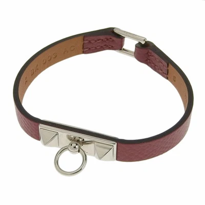 Hermes Collier de Chien Armband Rot Silber 6,3 Zoll 0,3 Zoll Top Gebraucht - Bild 1 von 4