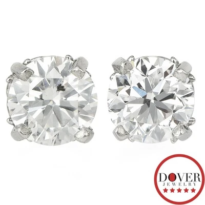 Aretes GIA AIG 0,92 quilates diamantes platino 5 mm punta redonda 1,0 gramos sin precio base Foto 1 de 4