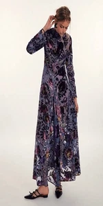 Neu Free People Bali Painterly Paisley Samt Maxikleid Gr. XS - Bild 1 von 9