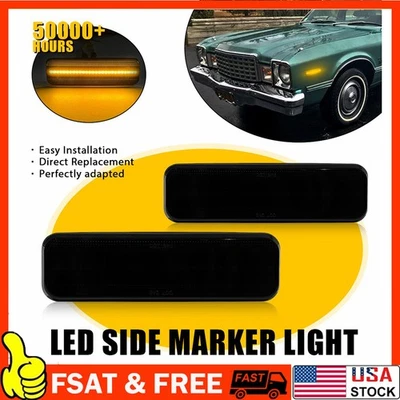 2x Luces marcadoras laterales delanteras ámbar lentes ahumadas ámbar para Dodge D150 D250 W350 Plymouth Foto 1 de 4