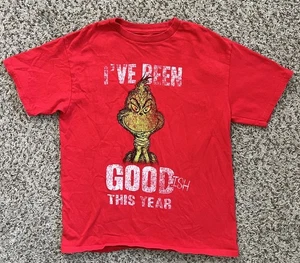 THE GRINCH BOYS RED CHRISTMAS HOLIDAY SHIRT SIZE LARGE - Picture 1 of 3