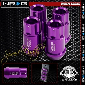 FOR SUBARU IMPREZA/NISSAN 240SX PURPLE 4 X NRG M12X1.25 1.75"L LUG NUT LOCK - Picture 1 of 1