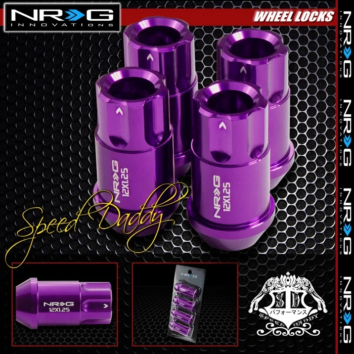 PARA SUBARU IMPREZA/NISSAN 240SX PÚRPURA 4X NRG M12X1.25 1.75"L BLOQUEO TUERCA Foto 1 de 1