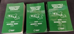 Massachusetts General Laws Annotated General Index 2025 A to Z - Picture 1 of 9
