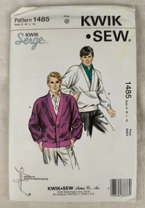 Vintage 80s Kwik Sew Pattern 1485 Men's Cardigan and Pullover S M L XL Uncut - Picture 1 of 3