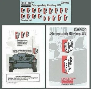 Echelon Decals-356020 1/35 Sturmgeschutz Abteilung 189 - Picture 1 of 1