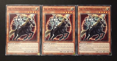Yu-Gi-Oh! 3x Gaia, der Mitternachtssonnen-Ritter, DUEA-DE091, Common, 1. A., EX - Bild 1 von 4