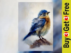 Charmanter Bluebird Barsch 5"x7" Druck auf mattem Papier | Weiche Natur Malerei Kunst - Bild 1 von 18