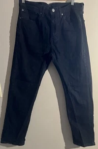 Levis Jeans Mens 34x30 Black Denim 505 Regular Straight Flex Stretch Pants 34 - Picture 1 of 6