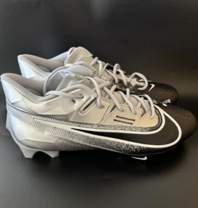 Nike Vapor Edge Elite 360 2 Mens 9.5 Silver/Black Football Cleats DA5457-003 NEW - Picture 1 of 12