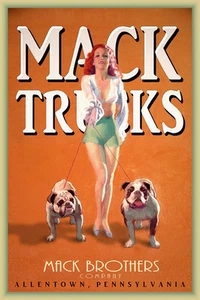 MACK TRUCKS Bulldogs Allentown Pennsylvania Redhead Pin Up Poster Art Print 250 - Picture 1 of 3