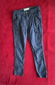 Johnnie B Boy's Youth Long Pleated Navy Blue Straight Cargo Pants Size: 16Y - Picture 1 of 7