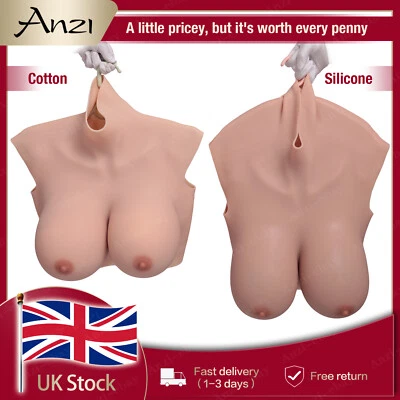 Oversize Silicone Breast Forms C-K Cup Breastplate Fake Boobs for Crossdresser - Image 1 of 4