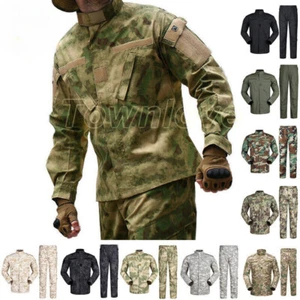 Mens Army Military Tactical Combat BDU Uniform Camouflage Jacket Pants Suit SWAT - Picture 1 of 61