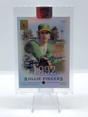 2017 Topps Archives Signature Series Rollie Fingers Auto 2004 Topps Tribute  1/1 - Image 1 of 3