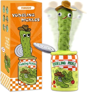 Yodeling Pickle, Talking Yodeling Toy Repeats What You Say, Singing Pickle Plush - Picture 1 of 12