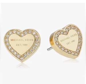 MICHAEL KORS Small Heart Gold Earrings New in box - Picture 1 of 4