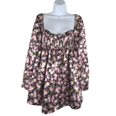 For Love & Lemons Kate Long Sleeve Mini Dress Small Floral Romantic NWT DR-1689 - Image 1 of 4