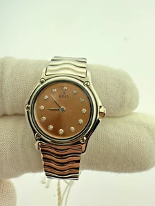 Lady's Ebel Stainless Steel Wave 22mm Pink Diamond Dial 51508818 NEW OLD STOCK - Picture 1 of 4