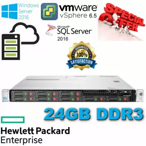 HP ProLiant DL360e Gen8 2x E5-2420 12-Core Xeon 24GB DDR3 2x120GB SSD P822/2GB - Picture 1 of 5