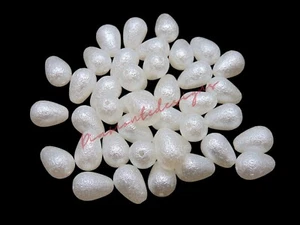 20 Pcs Textured Acrylic Teardrop Beads 14mm x 10mm Drop Bridal Wedding Bead B1 - Picture 1 of 2