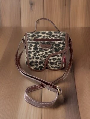 UNIONBAY Crossbody Bag Animal Print Canvas Brown Tan Purse - Image 1 of 4