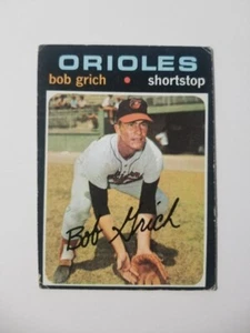 BOB GRICH ROOKIE CARD 1971 TOPPS BASEBALL CARD #193 BALTIMORE ORIOLES - Picture 1 of 2