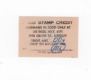 Vintage 1970er Jahre Lebensmittel Kreditslip Lebensmittelmarke Lee Brothers Market Berkely, CA - Bild 1 von 2