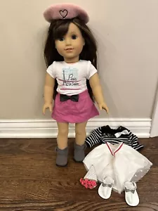 American Girl Grace 2015 18" Doll With Paris Clothes Outfit Dark Hair Blue Eyes - Picture 1 of 5