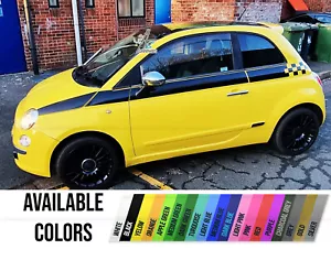 SIDE STRIPES FOR FIAT 500 RACING SIDE SKIRT STRIPES VINYL DECALS STICKERS ABARTH - Picture 1 of 6