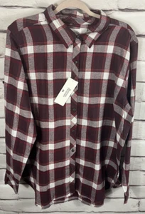 NWT Boston Traders Men's Size XL Red/White Plaid Long Sleeve Button Up Shirt - Picture 1 of 8