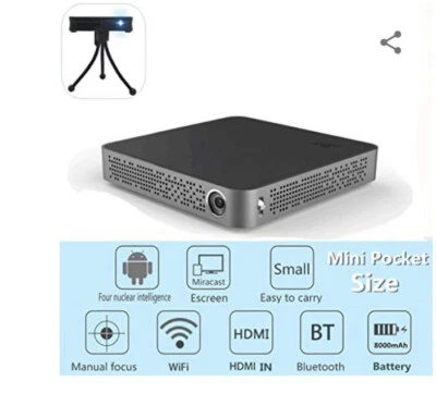M10 Mini rechargeable Portable Pocket DLP Projector, Supports 1080P 4k - Image 1 of 4