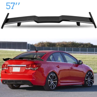 For Chevy Cruze 57" Rear Trunk Lip Spoiler TRD Style Racing Wing Lip Gloss Black Foto 1 de 4