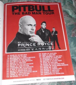 Pitbull The Bad Man Tour 2016 neuwertig Printanzeige Prinz Royce Farruko - Bild 1 von 1
