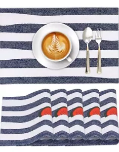 Ruvanti Placemats for Dinning Table. 100% Cotton 13x19 Placemats Set of 12 - Picture 1 of 4