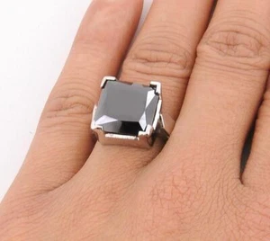 Black Diamond 925 Silver Ring AAA Shine look 8.50 Ct AAA Certified Excellent Cut - Picture 1 of 3