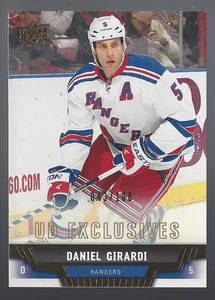 Daniel Girardi 2013-14 Upper Deck UD Series 1 Exclusives New York Rangers /100 - Imagen 1 de 2
