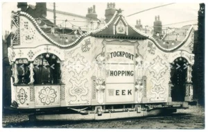 RP STOCKPORT Decorated Tram SHOPPING WEEK Social History MANCHESTER Cheshire - Picture 1 of 1