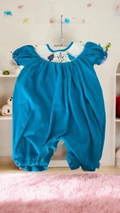 Boutique Smockingbird Princess Frozen Elsa Ana Olaf Smocked Bubble Sz 12M - Picture 1 of 2