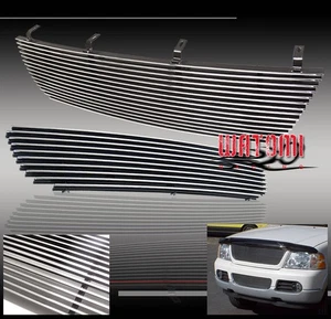 02 03 04 05 FORD EXPLORER FRONT MAIN UPPER+BUMPER LOWER BILLET GRILLE COMBO 2PCS - Picture 1 of 1