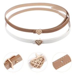 2 Stück Taillengürtel imitat stilvoll herzförmig Schnalle Gürtel Hose - Bild 1 von 12