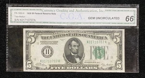 1928 $5 Dallas Federal Reserve Note Fr 1950-K - Picture 1 of 2
